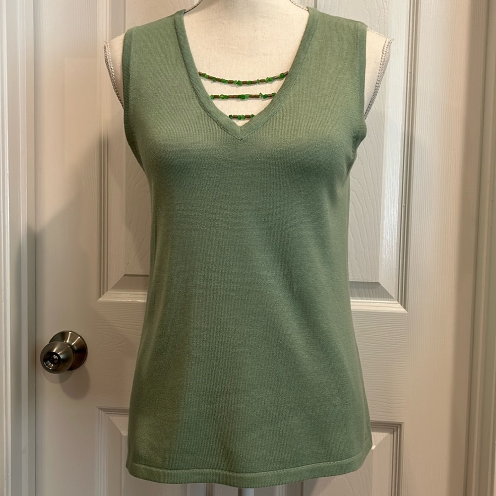 Christopher & Banks size small green knit top